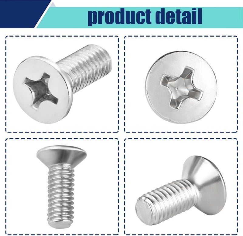 Lyxheth 8PCS Stainless Steel Brake Disc Rotor Screws, Brake Disc Bolts, Brake Rotor Retaining Screw for Front and Rear, 93600-06014-0H Disc Brake Fixing Screw Compatible with Honda Hyundai Mazda - Image 4